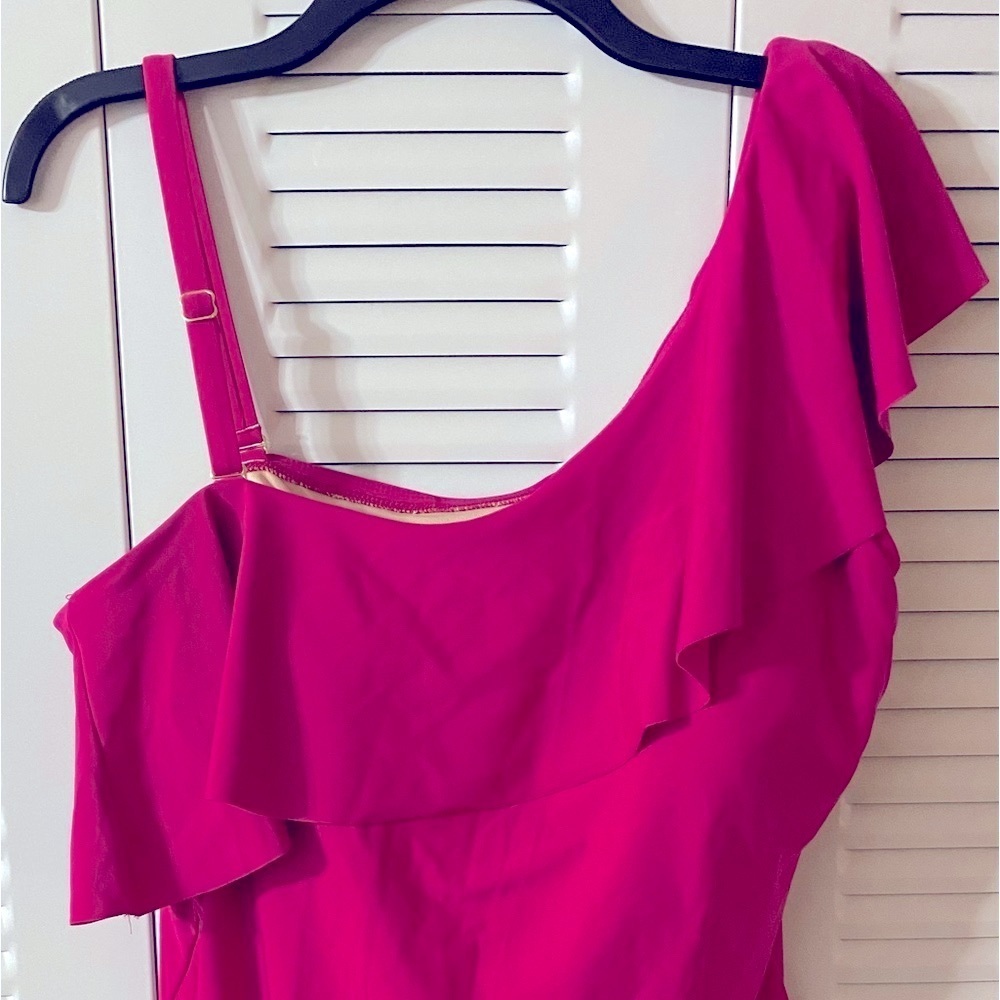 Kona Sol One Piece, Plus Sz 20, 20W, One Shoulder, Ruffles,vacation, Resortwear‌ - Picture 8 of 13